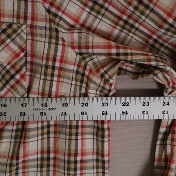 Pendleton Womens XL Button Down Long Sleeve Shirt Brown Red Plaid Vent Back - Picture 13 of 15